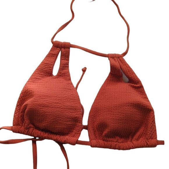 BECCA PUCKER UP TALL TRIANGLE halter bikini top in ginger - Picture 3 of 7